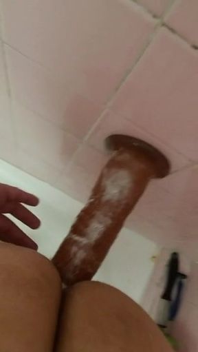 9 inch dildo in my soapy ass