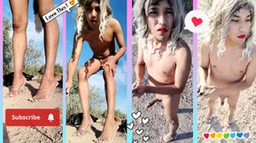 sexy naked shemale in public with heels and anal plug cute hot slut