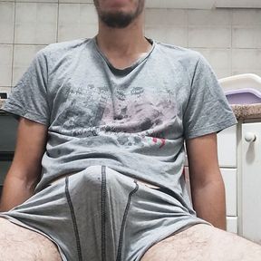 Big fat cro dick long edging precum stain