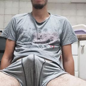 Big fat cro dick long edging precum stain