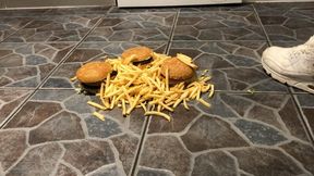 Food crush with well worn nike trainers