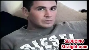 Str8 amateur stud gets sucked and wanked by gay at home