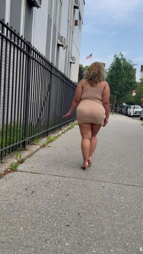 Boricua Mami - Thick Legs - Fat Ass - Mini Skirt - High Heels Stilettos - Walking-slow Motion-erotic - Sensual