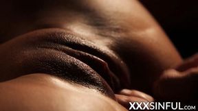 Young babe fingered before blowjob and cumshot