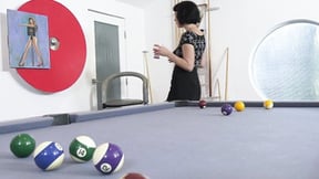”Tatted hottie Olive Glass gets ravaged on that pool table”