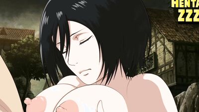 Mikasa Ackerman gives Eren a titjob in this cartoon hentai adventure