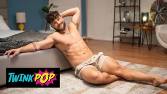 Bearded Tattooed Hunk Heath Halo Jerks His Big Dick Solo