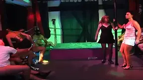Mature Babes Deepthroating Cocks in Neon Club Orgy