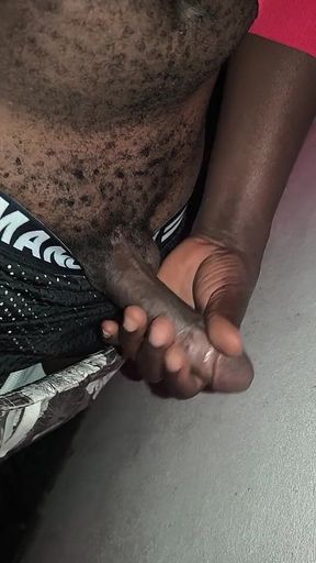 Horny Hairy Black Male Getting Kinky at the Storage Room