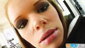 ”Pretty Jenny in P-O-V getting a good railing”