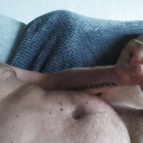 Nice jerk and cumshot in the livingroom