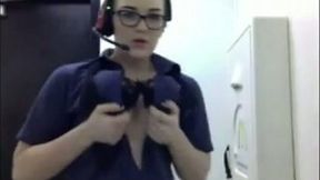 Horny slut goes to the restroom so she can have some naughty on cam