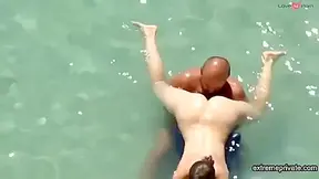 Horny Stepmom In The Sea And On The Beach