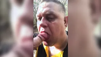 Muscular hunk gets a blowjob on the beach