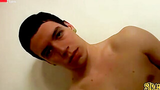 Straight guy slips out of his boxers exposing his huge cock