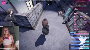 Masturbating and Playing a Naughty Hentai Girl Game