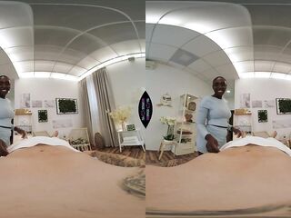 Ebony Black Cutie Gives Afro Massage - Sexually excited Wicked Zaawaadi Pleased Ending Sex VR 360 Porn