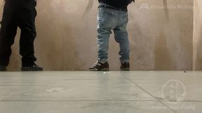 peeping, peeing, flashing, teasing at public urinal