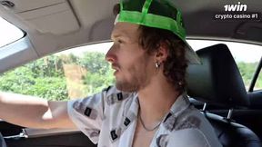 Red Head Cutie fellates Bolt Driver's boner in steaming car sex. Horny and passionate.