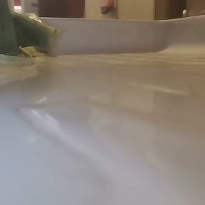 Shower Giantess: Colossal Bare Feet in the Rain