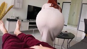 Redheaded stepmom saw his boner and couldn't refuse to help POV