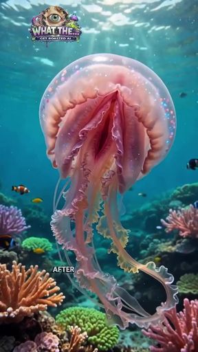 Wet and wild underwater animation of natural pussy lips art