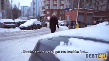 Russian Teen (18+) in Debt, Desperate for Relief in a Raw Ride