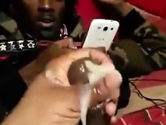 Very Huge Cock Black Explodes With Helping Hand