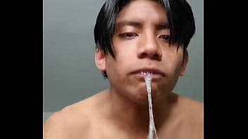 Pathetic 18yo boy slut attempts to swallow an 8 inches dildo