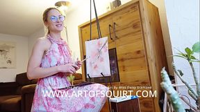 Blossom in the Rain &ndash_ Modern Abstract Fluid Painting by Miss Daisy Diamond