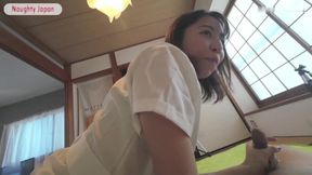 Outdoor Tease, Balcony Scene with a Striking Married Woman, Risky Exposure Vibe as Passersby Might Notice