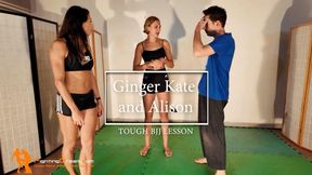 Ginger Kate and Alison tough bjj lesson