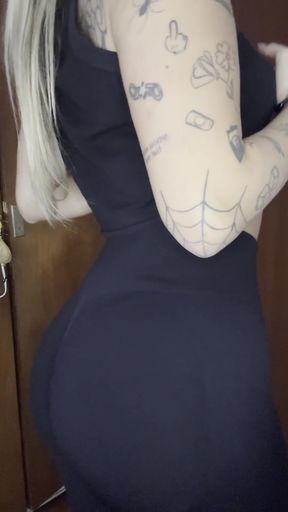 Female Onlyfans Model in Black Dress