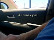 Hairy ginger edging in public, showing off at a gas station