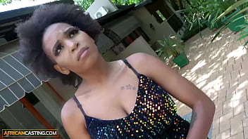 Big tits African MILF banged at casting by big cock white fake agent