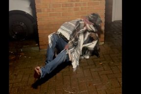Rough dosser hobo gets lucky