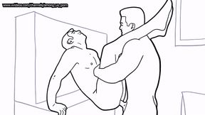 Black & White Cartoons: First–Time Twinks 18+ Explore Bareback Anal Fun