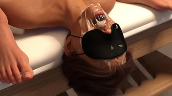 Cuckold Hubby watches as slutty wife gets fucked and covered in a massive facial cumshot