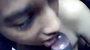 Indian amateur chick with ugly small tits sucked dick quite nice on cam
