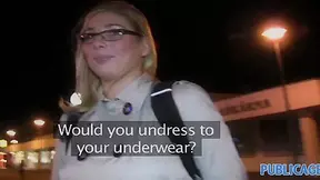 PublicAgent: Blonde in glasses fucks big cock outdoors in public