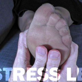 POV Gently Nylon Foot Massage Of Beautiful Mistress Legs