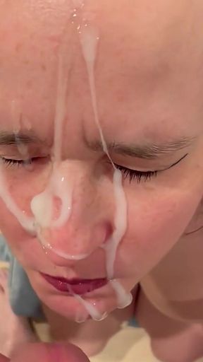 Huge Facial for My Sexy Wife Mrs Punk