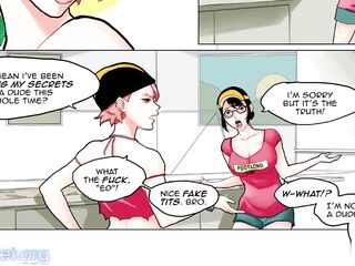 Employee of the Month - Excited Teen drilled by the Recent Futanari Coworker in public Diner