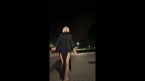 Sissy Walks Outdoors in Her Sexy Outfit