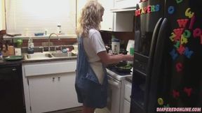 Amber: Cooking in Diaper & Shortalls