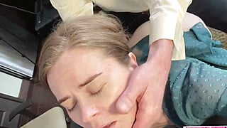 BOSS TAKES OFF CONDOM! fucking innocent casting girl