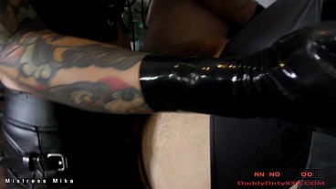 Mistress Mika Fucks danny with her strapon in the swing