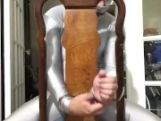 10 minute myself with gag and handcuffs wearing spandex unitard suit