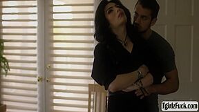 Brunette Tranny Ariel Demure Fucks Boss Big Cock In Office