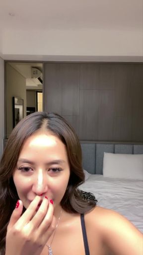 Pussy slip out ingerie, on video call koko ketek   Clip 1